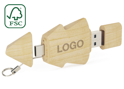 Tree Duo - 帶有USB-C連接器的定製隨身碟 Tree Duo - 帶有USB-C連接器的定製隨身碟